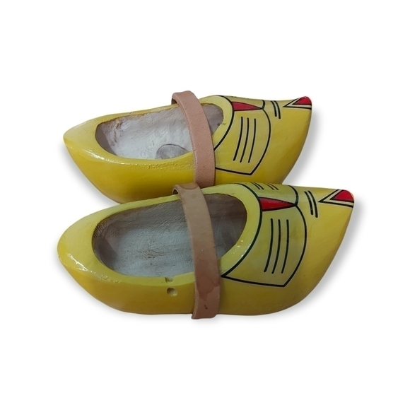 Vintage Handcrafted Children's Toddler Wooden Clogs - Picture 2 of 7